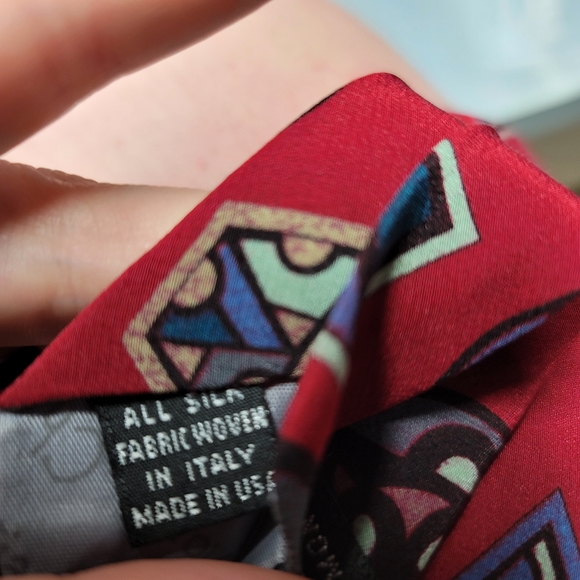Vintage Christian Dior Monsieur Abstract Red Tie - Picture 6 of 7